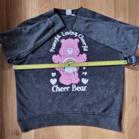 Care Bears "Peaceful, Loving, Cheerful Cheer Bear" Oversized Sweatshirt - Picture 6 of 7